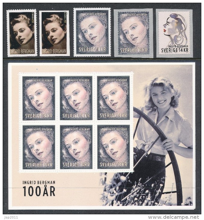 Sweden 2015 Facit # SS30. Ingrid Bergman And USA Issues.  VERY EXCLUSIVE SET (see Description And Images). MNH (**) - Neufs