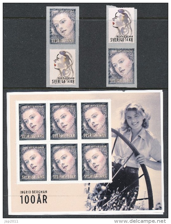 Sweden 2015 Facit # SS30. Ingrid Bergman. EXCLUSIVE SET (see Description And Images). MNH (**) - Unused Stamps