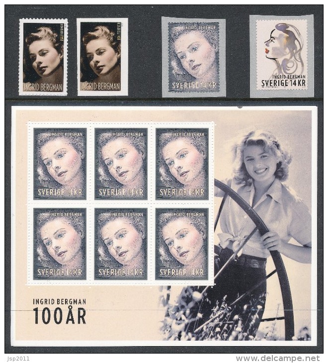 Sweden 2015 Facit # SS30. Ingrid Bergman And USA Issues. EXCLUSIVE SET (see Description And Images). MNH (**) - Unused Stamps