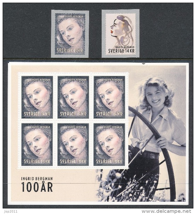 Sweden 2015 Facit # SS30. Ingrid Bergman.  EXCLUSIVE SET (see Description And Images). MNH (**) - Unused Stamps