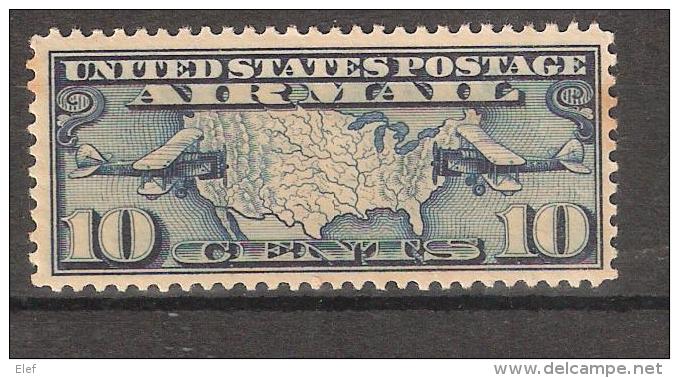 USA / Etats Unis 1926 Airmail / Poste Aérienne , Yvert N° 7, 10 C Bleu MAP / Carte Géographique , Neuf * / MH , TB - 1b. 1918-1940 Unused