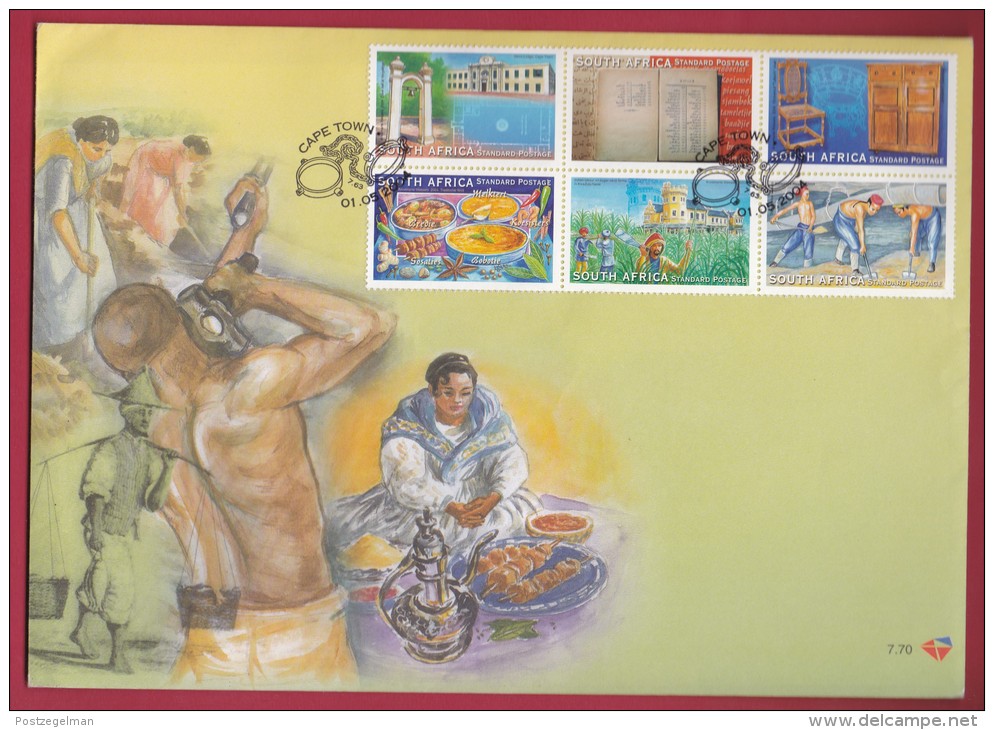 RSA, 2004, Mint FDC , Legacy Of The Slaves, 7-70 , F2682a - FDC