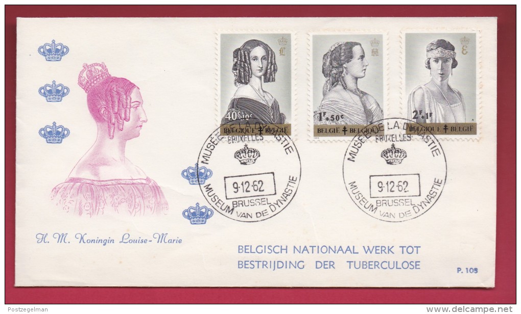 BELGIUM, 1962, FDC, P105, TBC Prevention, MI1293-1295, F1352 - 1961-1970