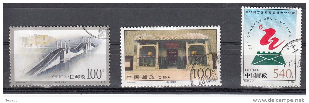 China 1997 + 1998 Mi Nr 2860 + 2973+ 2916 - Gebruikt