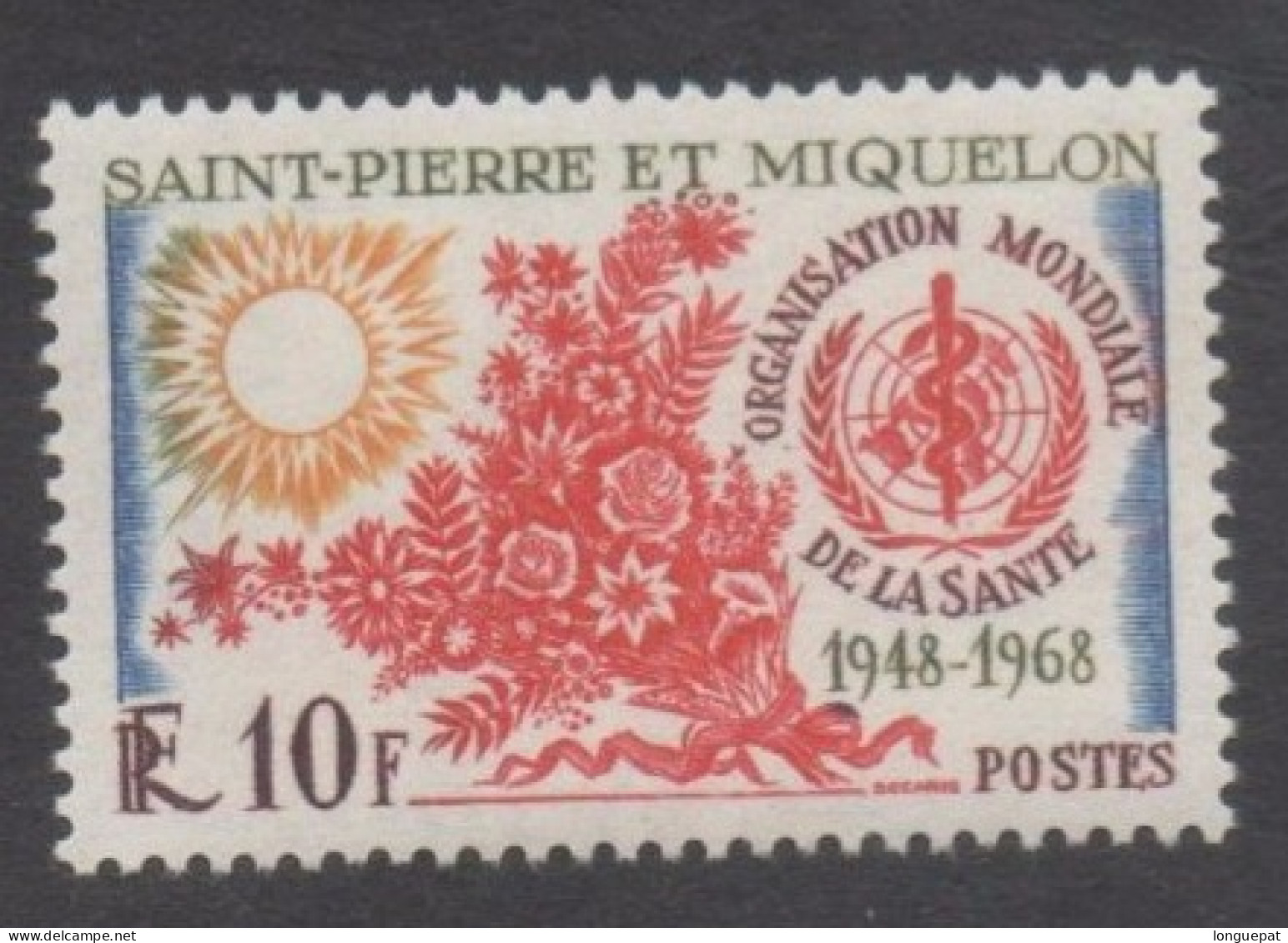 SAINT-PIERRE Et MIQUELON :Organisation Mondiale De La Santé (OMS) : 20 Ans - - Unused Stamps