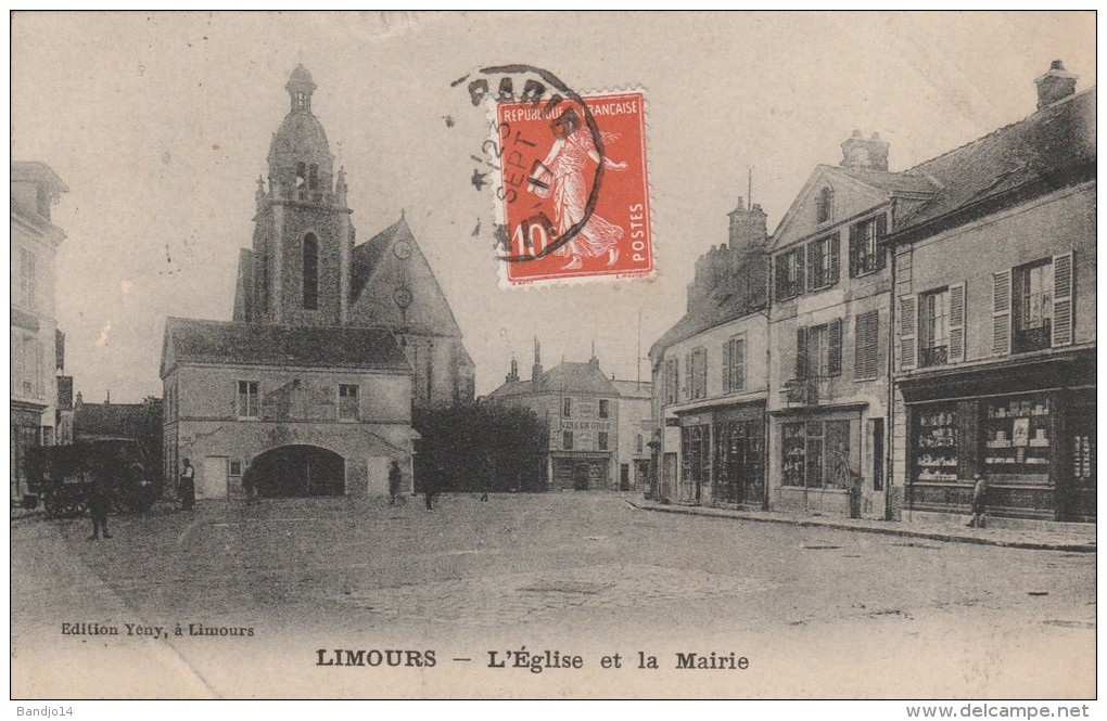 Limours - L'église Et La Mairie  -  Scan Recto-verso - Limours