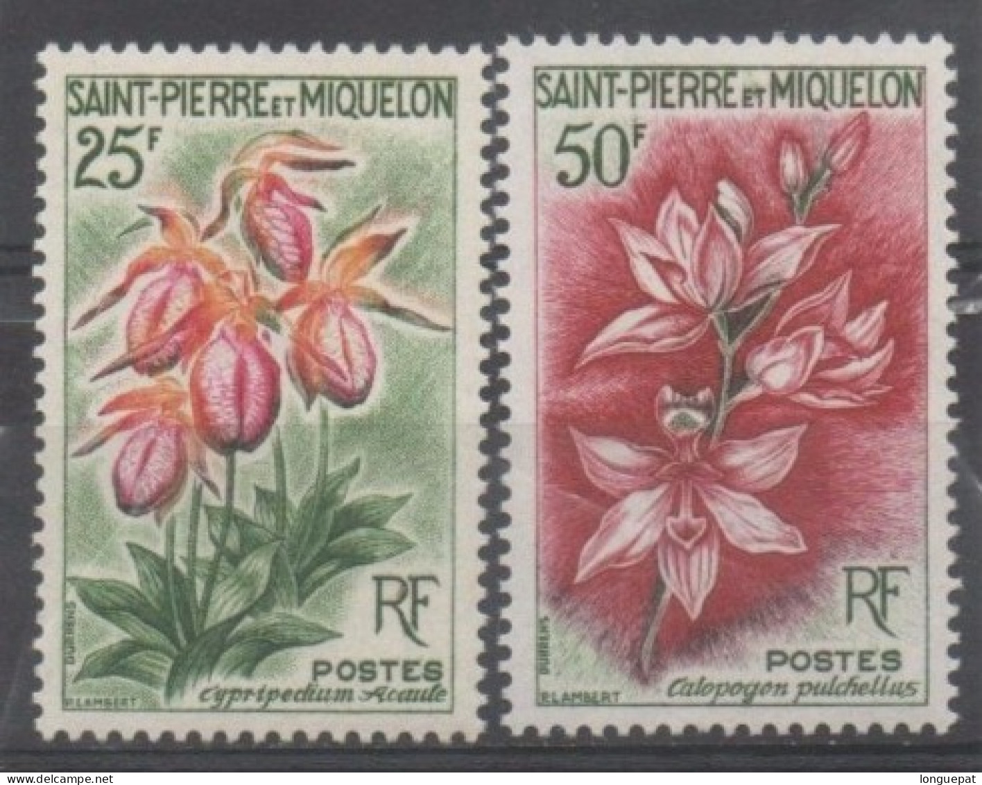 SAINT-PIERRE Et MIQUELON - Flore - Fleurs :Sabot De La Vierge ( Cypipredium Acaule), Calopogon Pulchellus (orchidées) - Unused Stamps