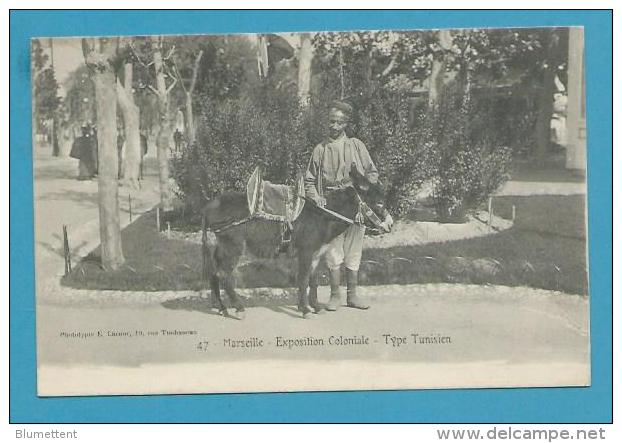 CPA 47 - Type Tunisien Et Son âne Exposition Coloniale MARSEILLE 13 - Exposiciones Coloniales 1906 - 1922