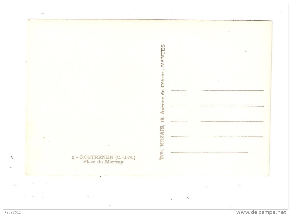 CPA 22 ROSTRENEN Place Du Martray Animation Maisons - Autres & Non Classés