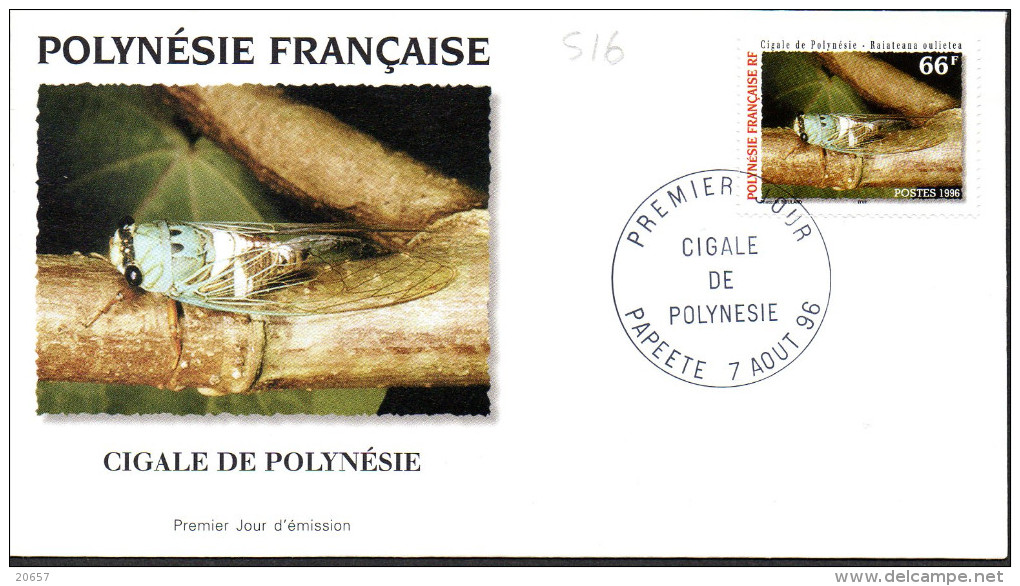 Polynésie 0516 Fdc Cigale - Sonstige & Ohne Zuordnung