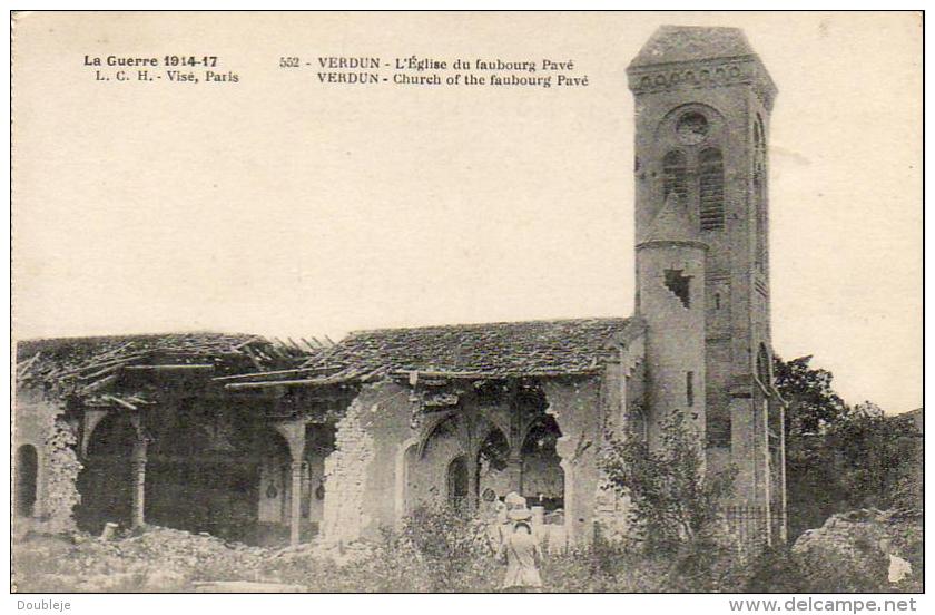 MILITARIA  GUERRE 1914-18  VERDUN  L' Eglise Du Faubourg Pavé   ..... - Guerra 1914-18