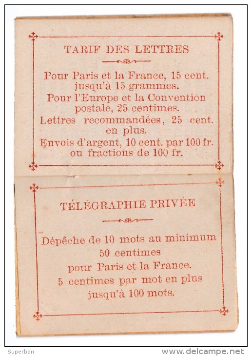 PETIT ALMANACH pour 1892 / CALENDRIER : 3,5 x 5 CM - PUB : PAPETERIE DESPREZ / PARIS - À VOIR DÉTAILS ! - RARE ! (t-790)