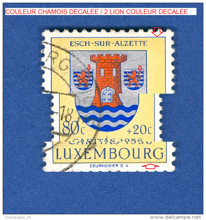 VARIÉTÉS 1956 N° 521 BLASONS ESCH SUR ALZETTE  OBLITÉRÉ - Variedades & Curiosidades