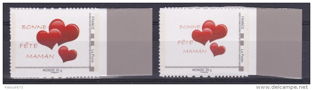 FRANCE 2013 Autoadhesif Collector " Bonne Fete Maman" Variety Small Hearts VERY RARE ( Less Than 200 Ex) - Unused Stamps