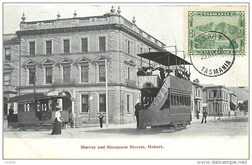 A-16 3362 .   TASMANIA MURRAY AND MACQUARIE STREETS HOBART  TRAMWAYS - Hobart