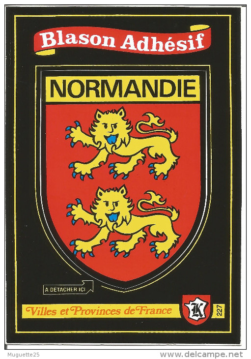 Blason Armoiries  Normandie  Héraldique Ecusson Adhésif - Autres & Non Classés