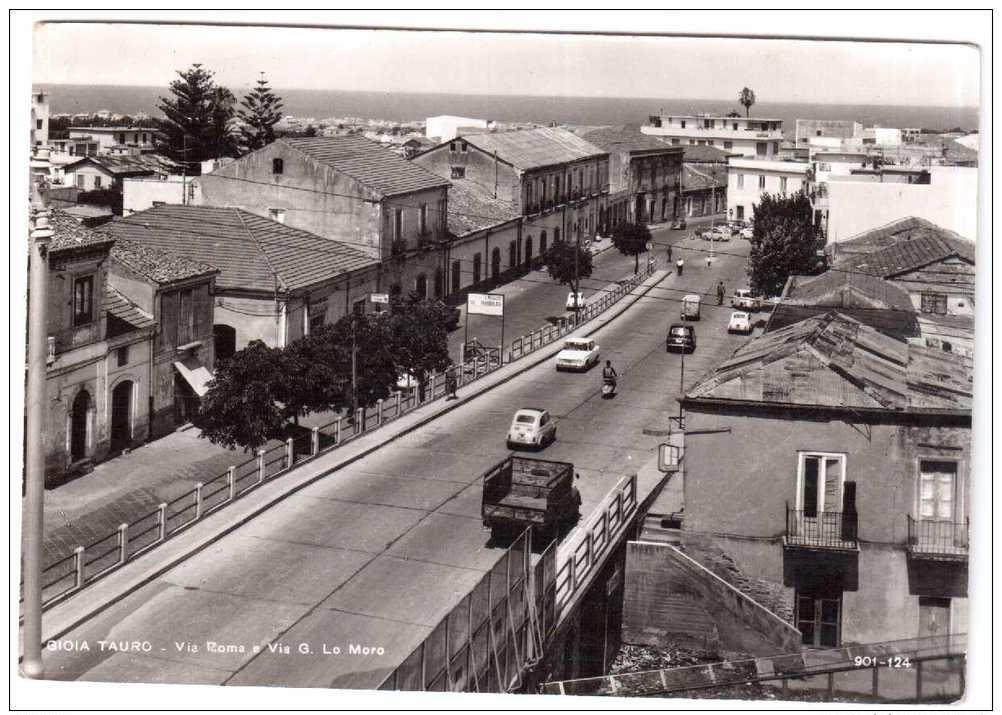 GIOIA TAURO VIA ROMA E LOMORO REGGIO CALABRIA ANNI 50 VIAGGIATA - Reggio Calabria