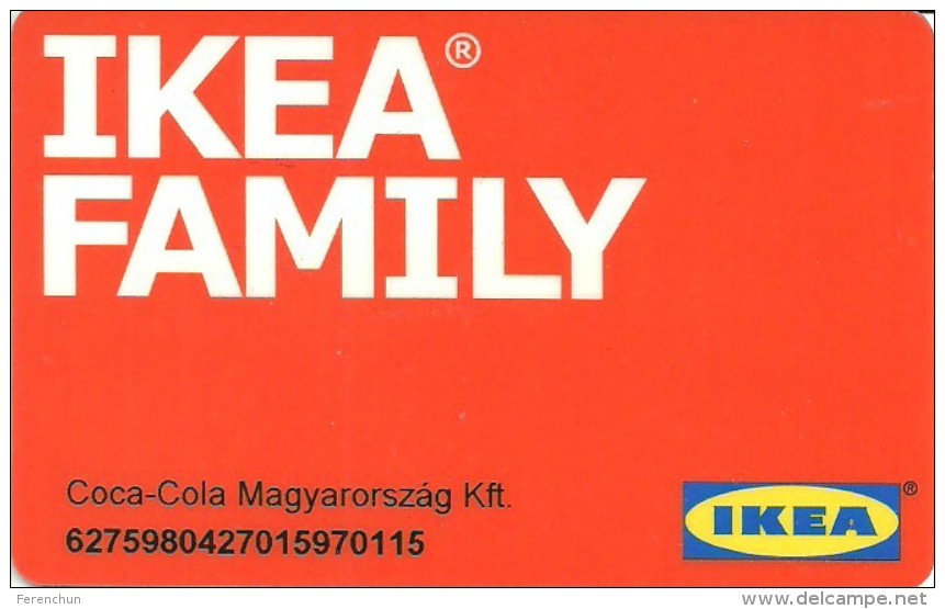 COCA-COLA * SOFT DRINK * IKEA STORE * CUSTOMER CARD * LOYALTY CARD * Ikea Coca-Cola Magyarorszag Kft. 2 * Hungary - Food