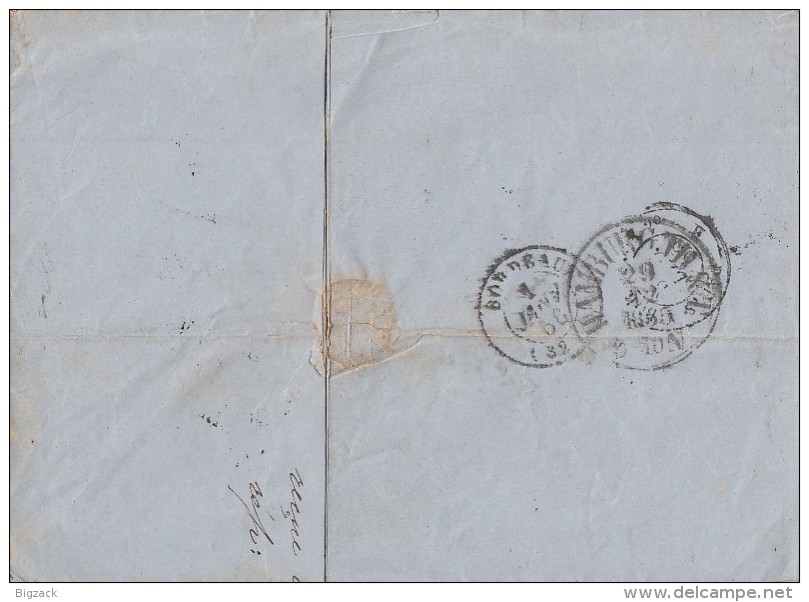 Brief Lübeck 20.12.1855 F. TH. U. Tax. P. A. Gel. Nach Frankreich - Luebeck