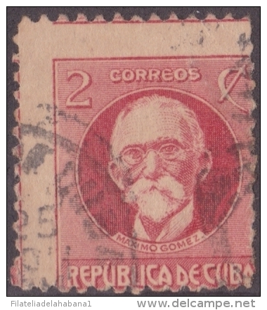 1917-248 CUBA REPUBLICA 1917. 2c MAXIMO GOMEZ. ERROR IMPRESION DESPLAZADA. - Oblitérés