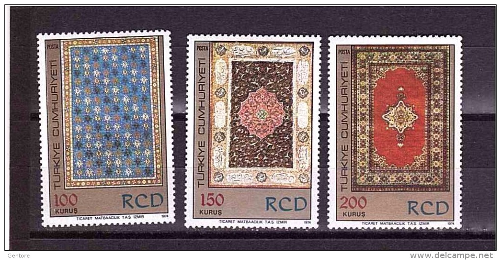 TURKEY 1974   Iranian Carpets Unificato  Cat. N° 2097/99  Mint Never Hinged** - Textile