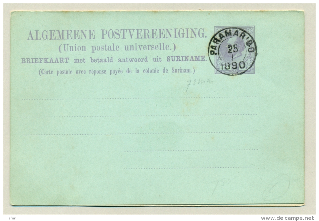 Suriname - 1890 - 5+5 Cent Briefkaart G6 - Suriname ... - 1975