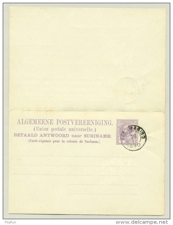 Suriname - 1890 - 5+5 Cent Briefkaart G6 - Suriname ... - 1975