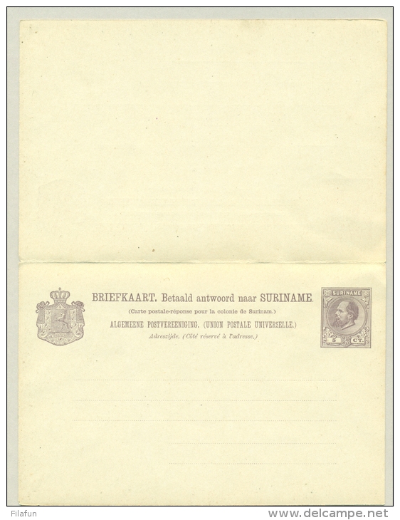 Suriname - 1893 - 5+5 Cent Briefkaart G10 - Suriname ... - 1975