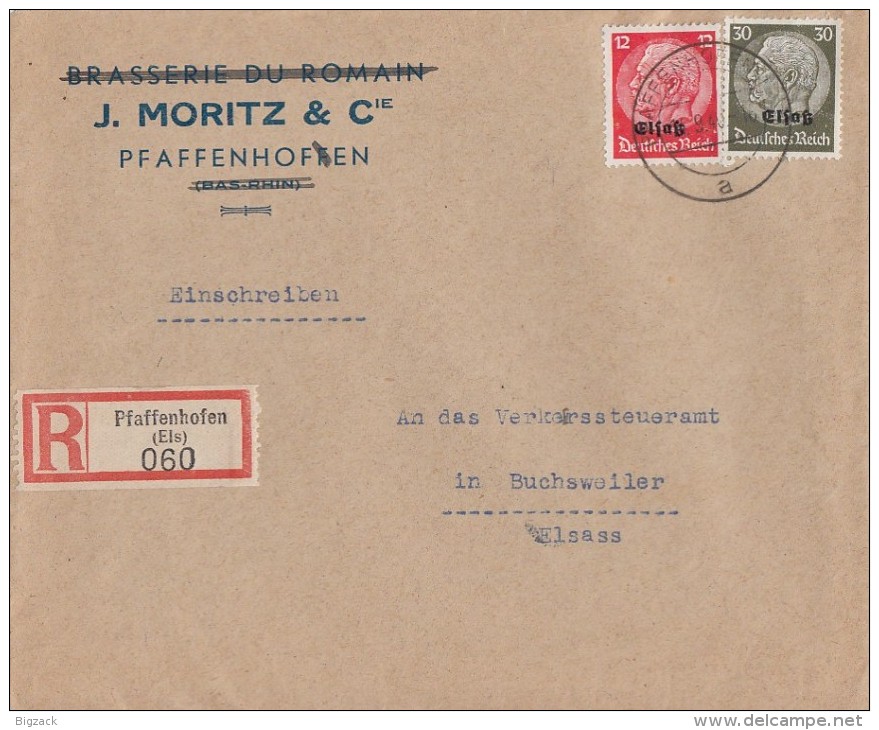 DR R-Brief Mif Minr.7,11 Pfaffenhofen 14.9.40 - Besetzungen 1938-45