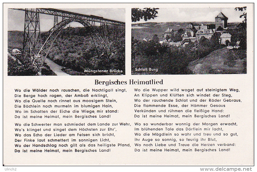 AK Bergisches Heimatlied - Müngstener Brücke - Schloß Burg (21521) - Solingen