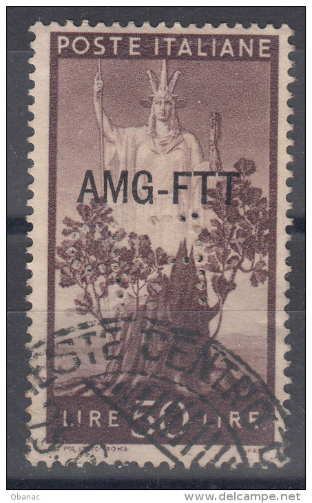 Italy Trieste Zone A AMG-FTT 1949 Sassone#66 - Perfine Marks, Used - Afgestempeld