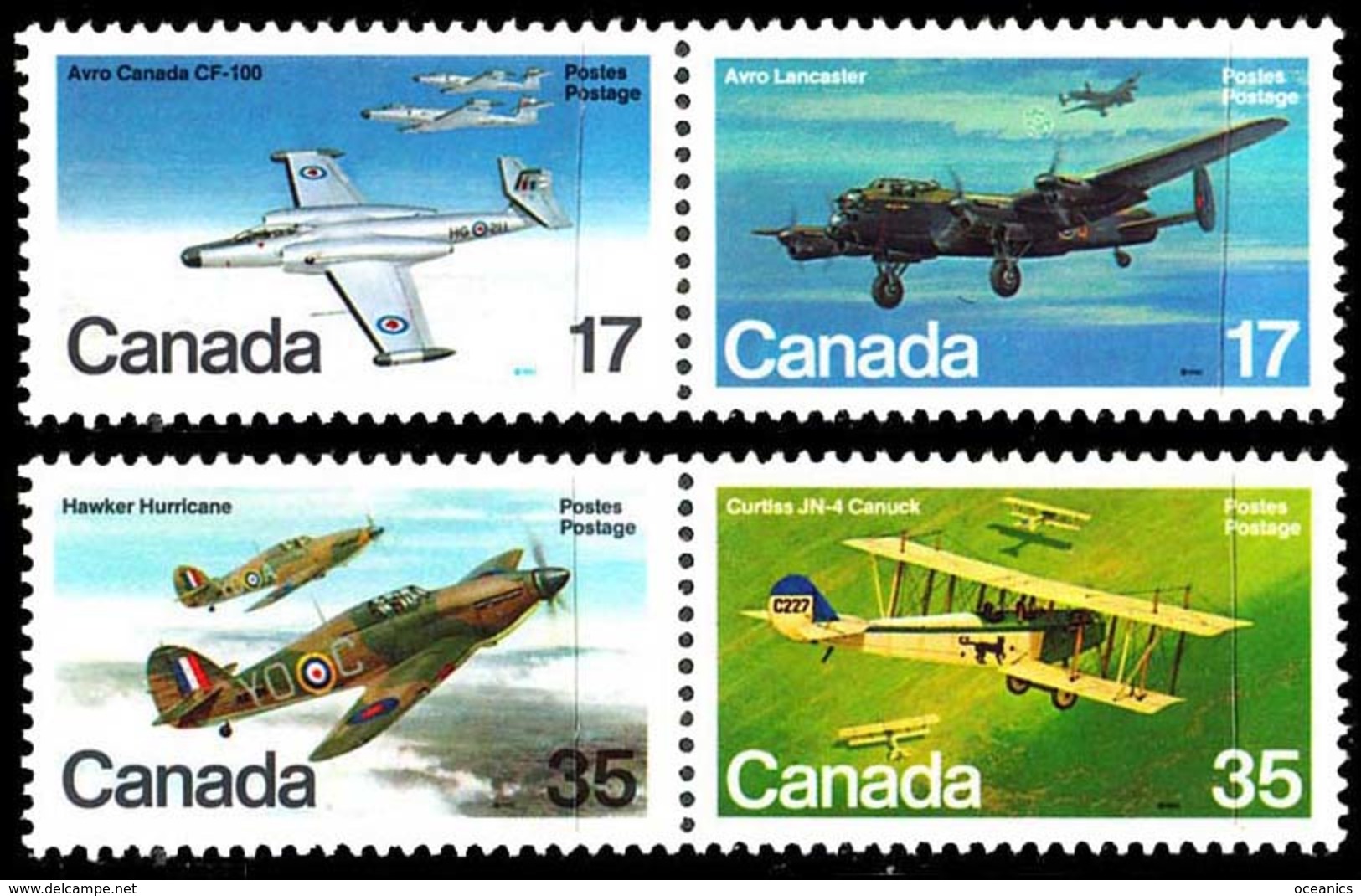 Canada (Scott No. 874a-76a - Avions / Planes) [**] Série De 4 / Set Of 4 Se-tenant - Ungebraucht