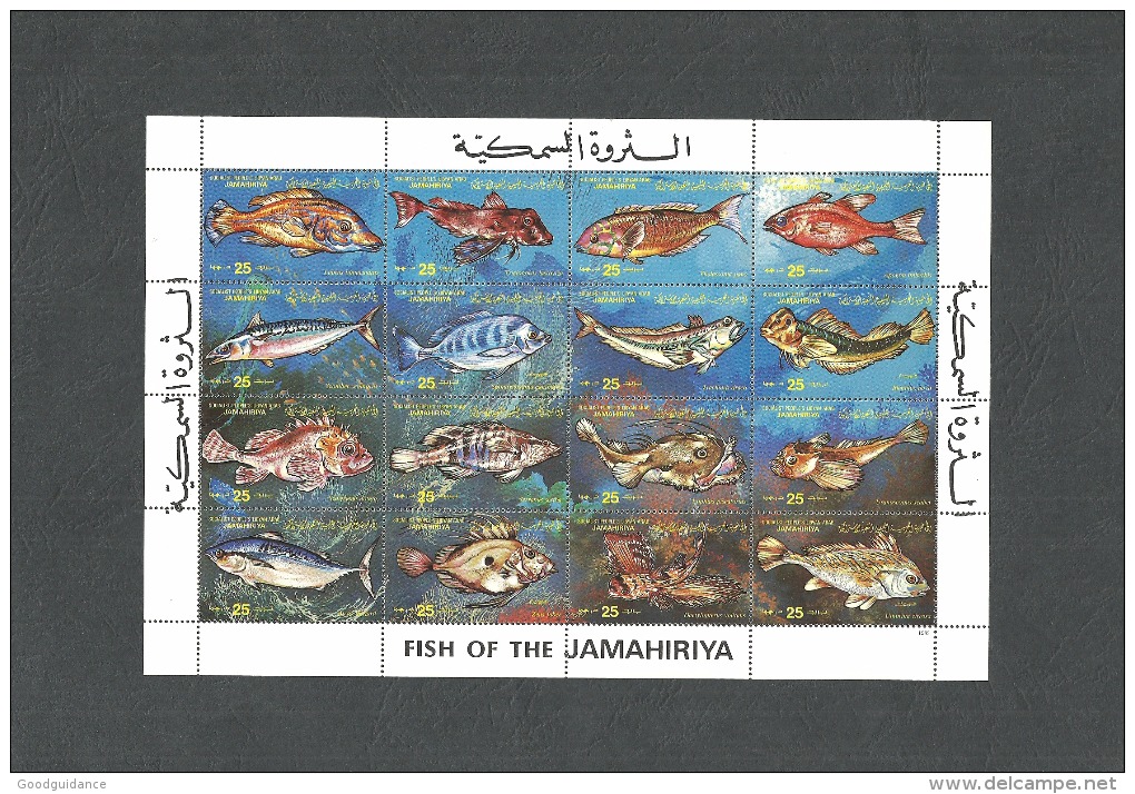 1983- Libya-Fish Of The Jamahiriya - Minisheet MNH** - Libia