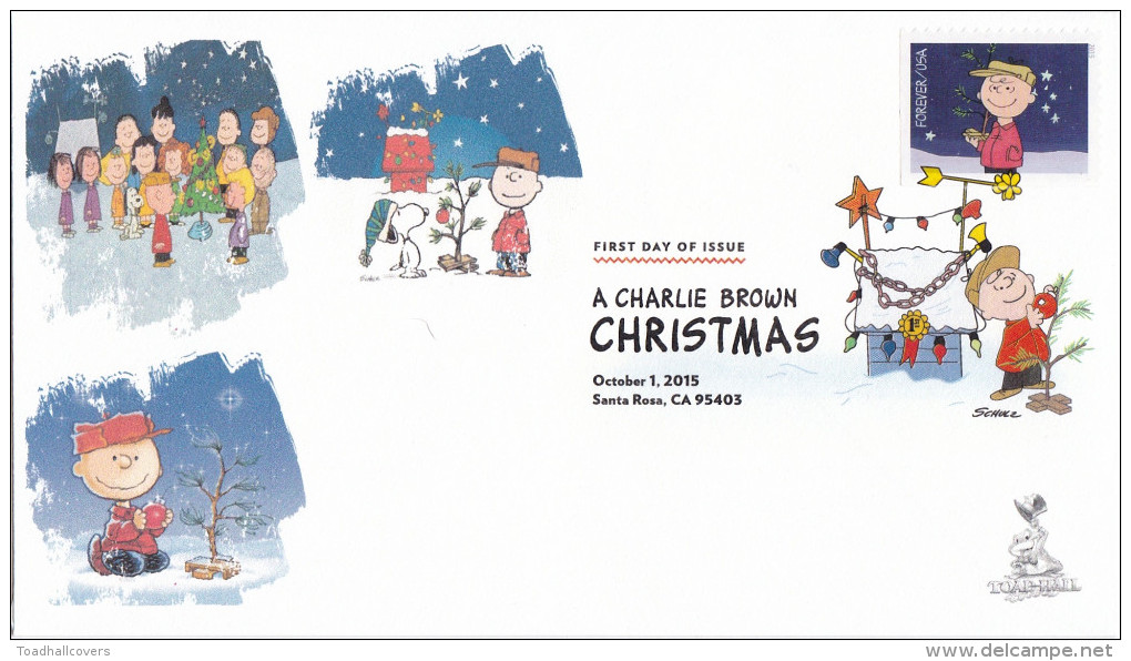 "A Charlie Brown Christmas" FDC With DCP Cancellation, From Toad Hall Covers - 2011-...