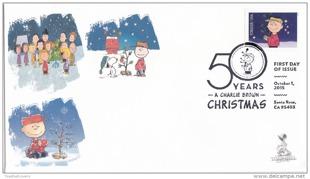 "A Charlie Brown Christmas" FDC With B&w Pictorial Cancellation, From Toad Hall Covers - 2011-...
