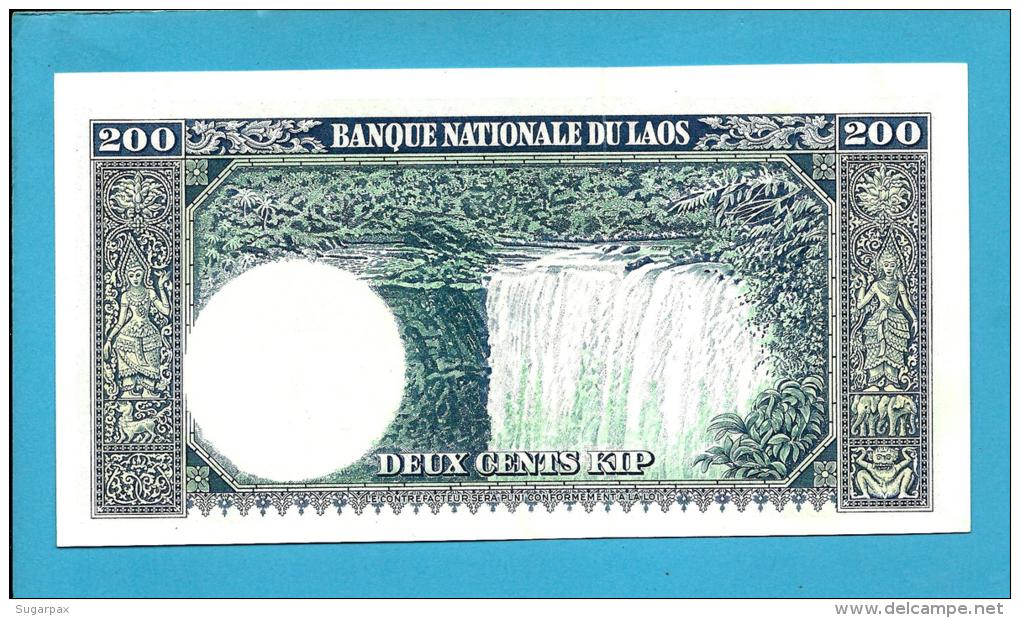 LAOS - 200 KIP - ND ( 1963 ) - Pick 13.b - UNC. - Sign. 6 - BANQUE NATIONALE DU LAOS- 2 Scans - Laos