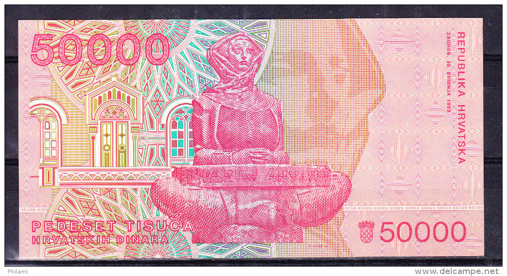 CROATIE 1993, BILLET DE 50 000 DINARS ( Croates). (6AB1) - Croatie