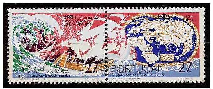 PORTUGAL 1988 - 500th Anniv  Journey / Trip BARTOLOMEU DIAZ Explorer (II)- Pair Mi 1745A-46A MNH ** Cv€2,20 B566b - Neufs