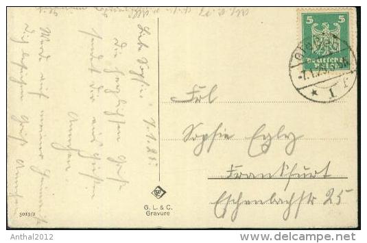 Rarität Rare Stempel Giessen Nach Frankfurt 7.1.1925 - Boot Mit Frauen Auf Dem See - Giessen