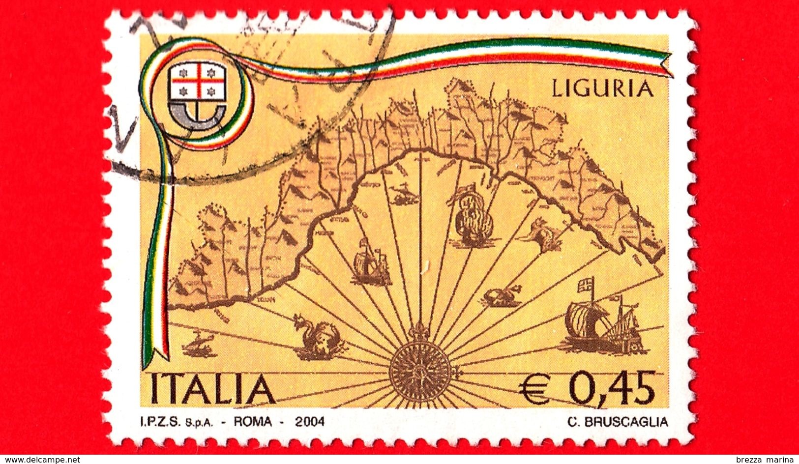 ITALIA - Usato - 2004 - Regioni D'Italia - 0,45 - Liguria - 2001-10: Usati