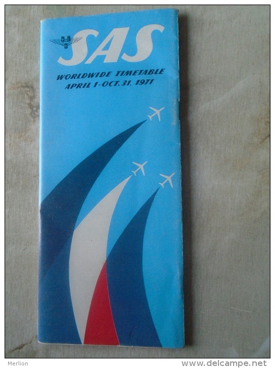 SAS  Scandinavian  Airlines Timetable - 1971  -Airport  Airplane  D137219 - Europa