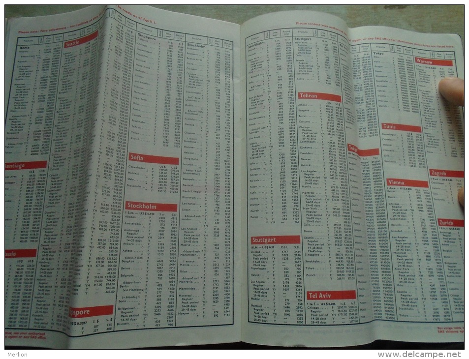 SAS  Scandinavian  Airlines Timetable - 1971  -Airport  Airplane  D137219