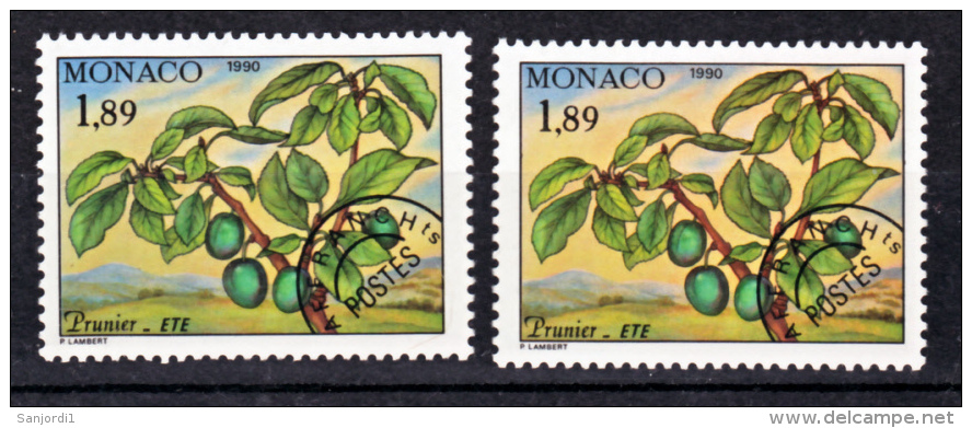 Monaco Préo 107 Variété Fond Jaune Et Fond Orange Prunier Neuf ** TB  MNH Sin Charnela - Variétés