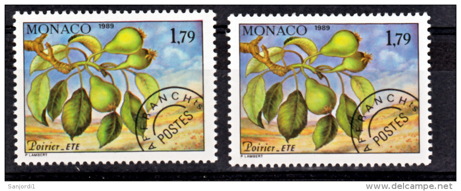 Monaco Préo 103 Variété Fond Rose Violet Et Jaune Bleu Poirier Neuf ** TB  MNH Sin Charnela - Variétés