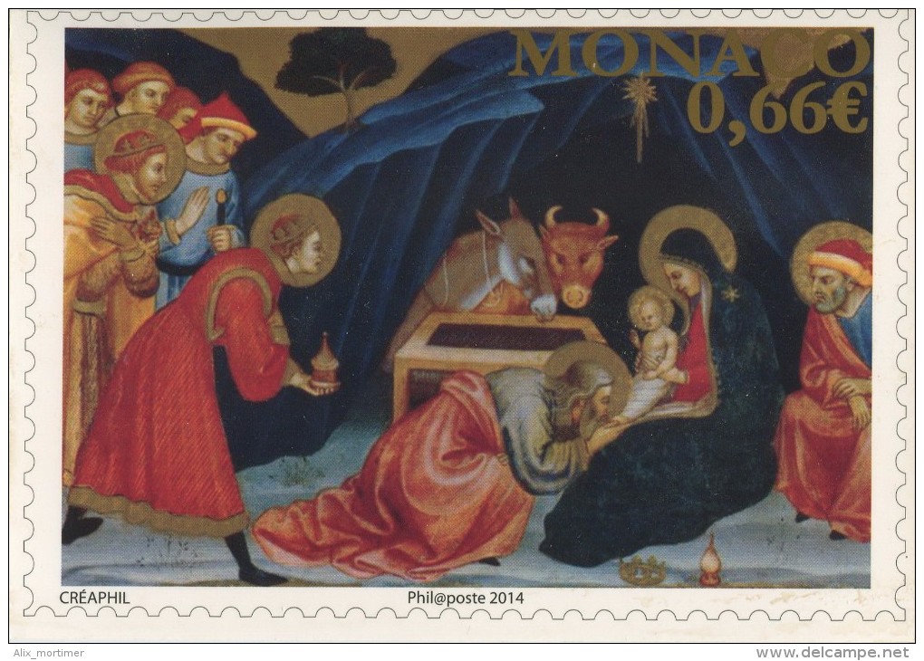 Monaco 2014 - N° 2947 - Timbre Nativité Sur CP - Oblitéré * - Briefe U. Dokumente