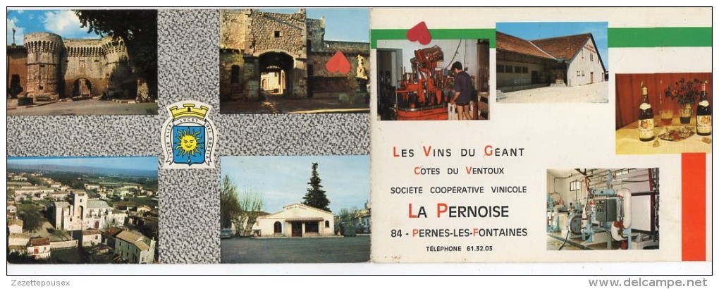 38118-ZE-84-PERNES-les-FONTAINES-LES VINS DU GEANT-LA PERNOISE---------carte Double - Pernes Les Fontaines