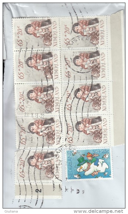 Olanda 2013 - Bustone . X L´Italia Affrancato Con10 Stamps - Lettres & Documents