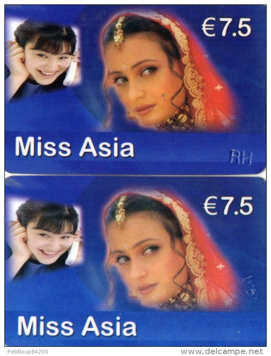 CARTES PREPAYEES ETHNIQUES ASIE 7,5e  Miss Asia  (lot De 2) 9053 - Autres & Non Classés