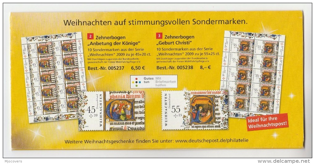 2009 GERMANY Deutsche Post ADVERT POSTAL STATIONERY CHRISTMAS LETTERSHEET   Stamps  Cover - Christmas