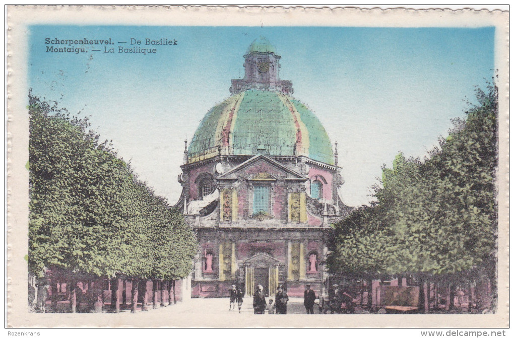 Scherpenheuvel De Basiliek 1948 Mooie Stempel Postzegel Gekarteld (In Zeer Goede Staat) - Scherpenheuvel-Zichem